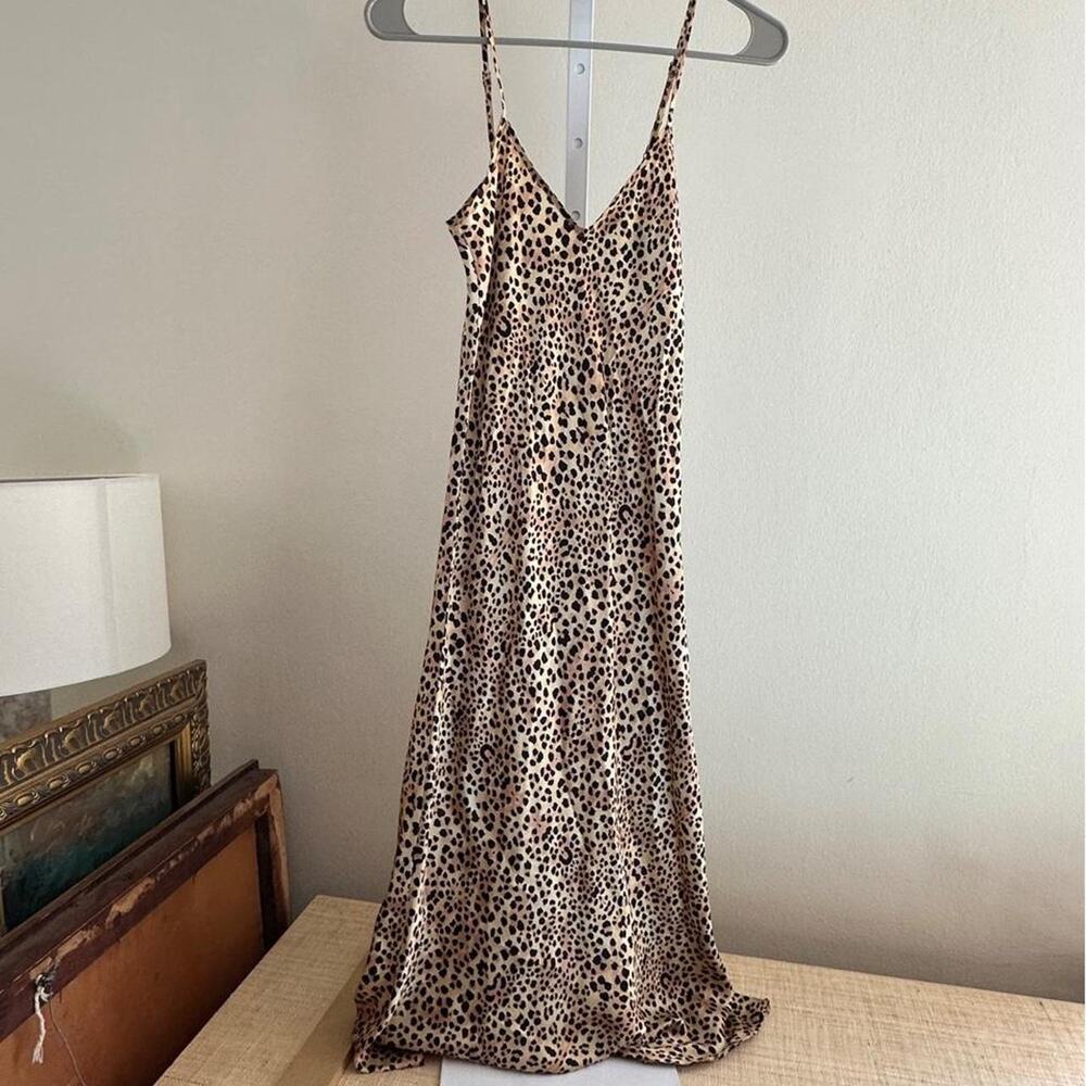 Silk laundry leopard print maxi